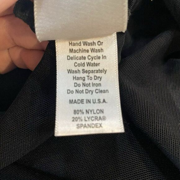 The Line Up Vista Mesh Top Overlay Black Sheer Dance Top Size Large - Picture 5 of 5